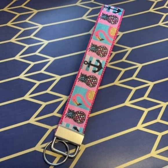 Florida Theme Key Fob Wristlet Keychain Cane strap handmade - Picture 2 of 4